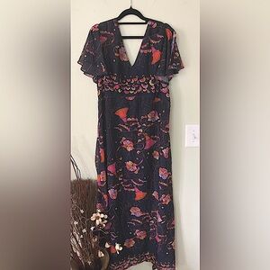 NWT Vilagallo floral whimsical colorful maxi dress